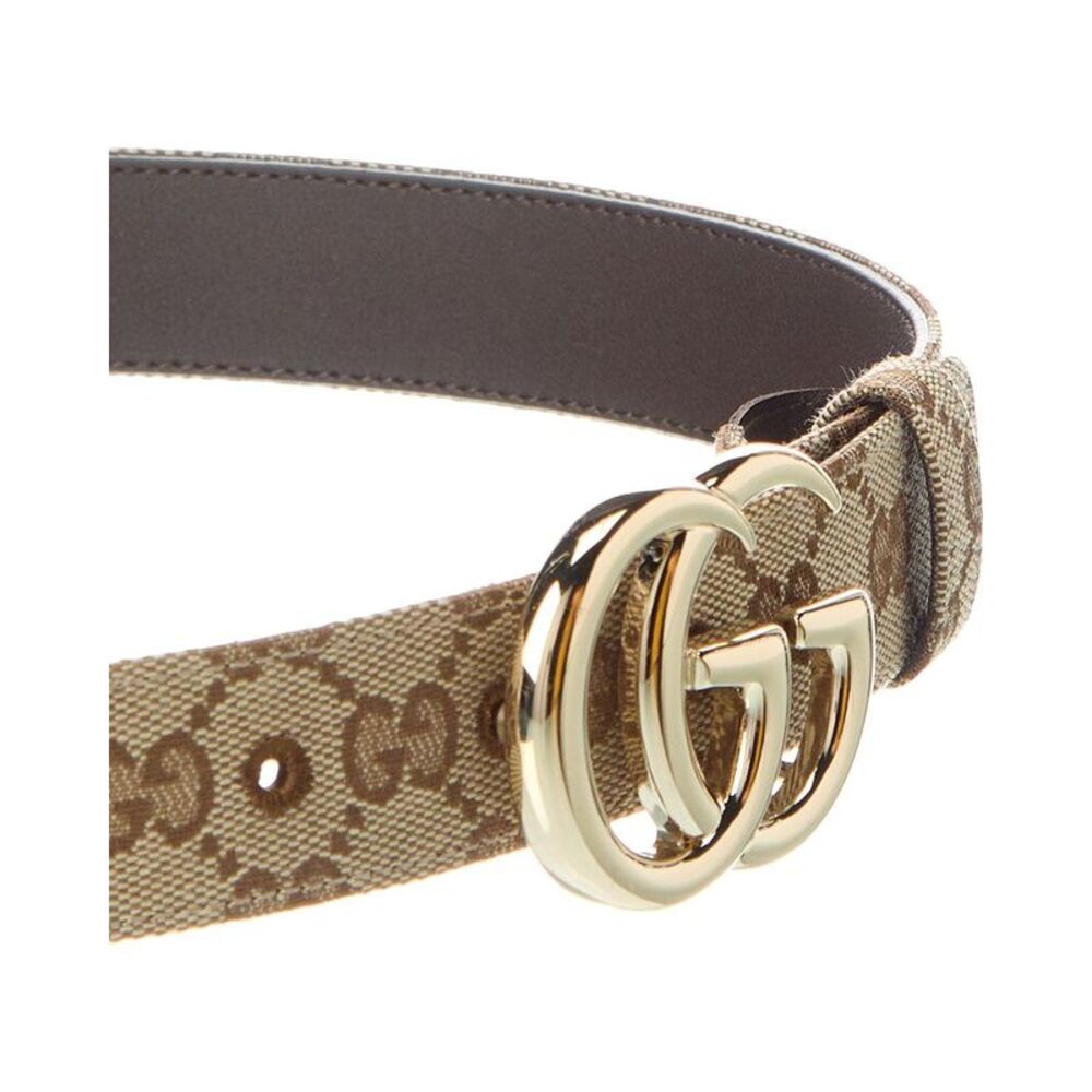 Gucci Marmont Gg Canvas & Leather Belt, Beige - Picture 2 of 3